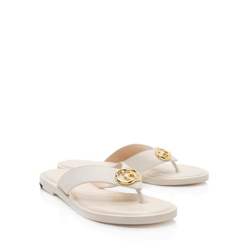 Gucci Jumbo GG Embossed Interlocking G Thong Sandals - Size 8.5 / 38.5