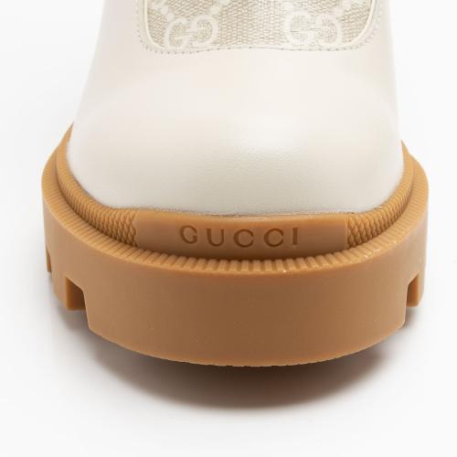 Gucci GG Supreme Calfskin Kensington Double Buckle Boots - Size 6 / 36