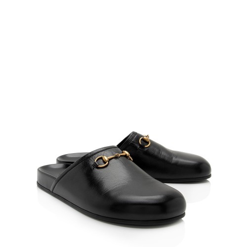 Gucci shops leather horsebit slipper