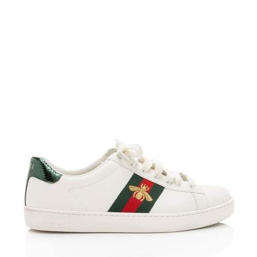 Gucci Leather New Ace Bee Sneakers - Men's Size 9 / 43