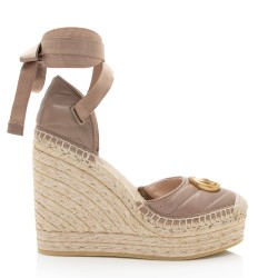 Gucci Matelasse Leather GG Marmont Espadrille Wedges - Size 5.5 / 35.5