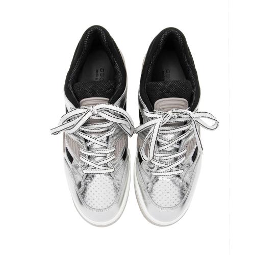 Gucci Metallic Leather Basket Sneakers - Size 9 / 39