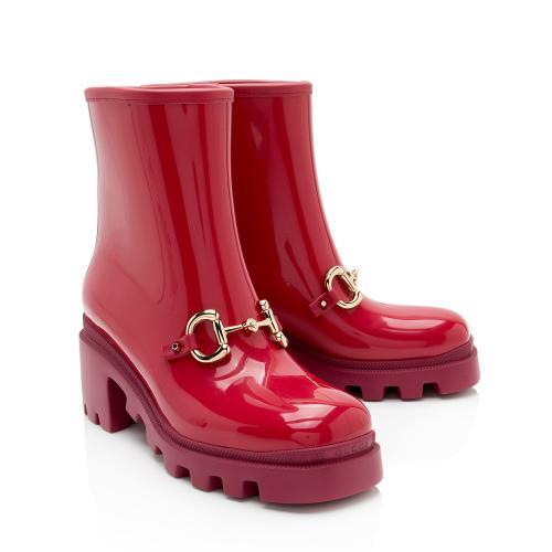 Gucci Rubber Horsebit Ankle Boots - Size 8 / 38