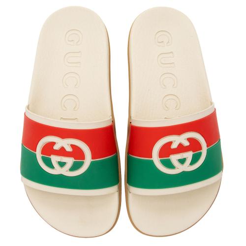 Gucci Rubber Interlocking G Slide Sandals - Size 6 / 36