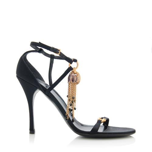 Gucci Satin Crystal Sandals - Size 9 / 39