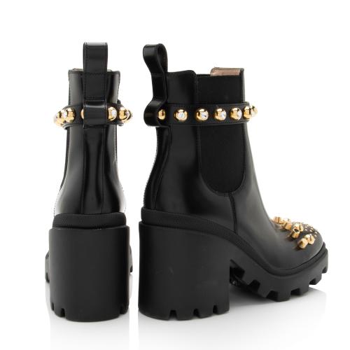 Gucci Studded Calfskin Trip Platform Boots - Size 6.5 / 36.5