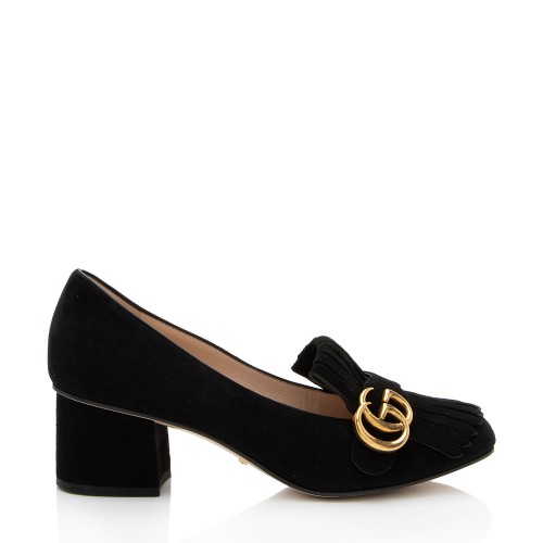 Gucci Suede GG Marmont Pumps - Size 8 / 38