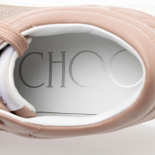 Jimmy Choo Calfskin Glitter Hawaii Sneakers - Size 7 / 37