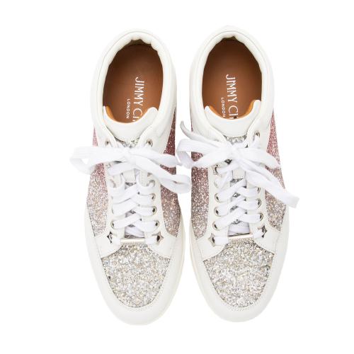 Jimmy Choo Glitter Leather Miami Sneakers - Size 9 / 39