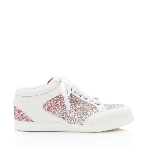 Jimmy Choo Glitter Leather Miami Sneakers - Size 9 / 39