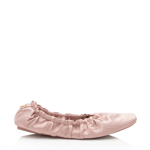 Jimmy Choo Satin Bardo Ballet Flats - Size 8 / 38