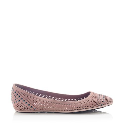 Jimmy Choo Suede Studded Welda Flats - Size 10 / 40