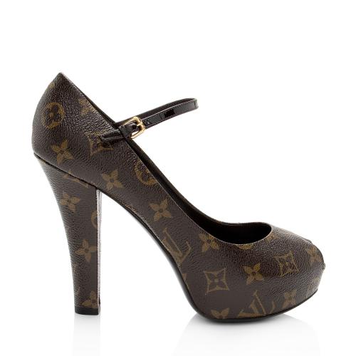 Louis Vuitton Monogram Canvas Vanity Peep Toe Pumps - Size 8.5 / 38.5