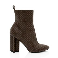 Louis Vuitton Nano Monogram Canvas Silhouette Ankle Boots - Size 8 / 38