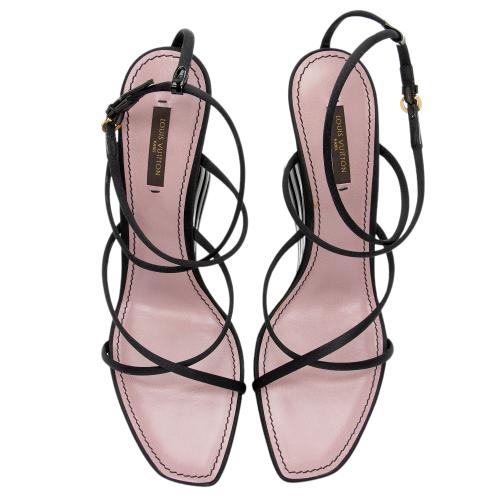 Louis Vuitton Satin Strappy Wedge Sandals - Size 9.5 / 39.5