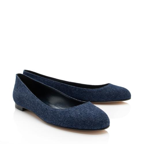 Manolo Blahnik Denim Flats - Size 10 / 40