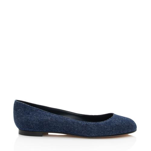 Manolo Blahnik Denim Flats - Size 10 / 40