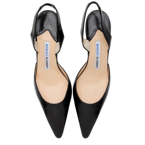 Manolo Blahnik Leather Carolyne Slingback Pumps - Size 8 / 38