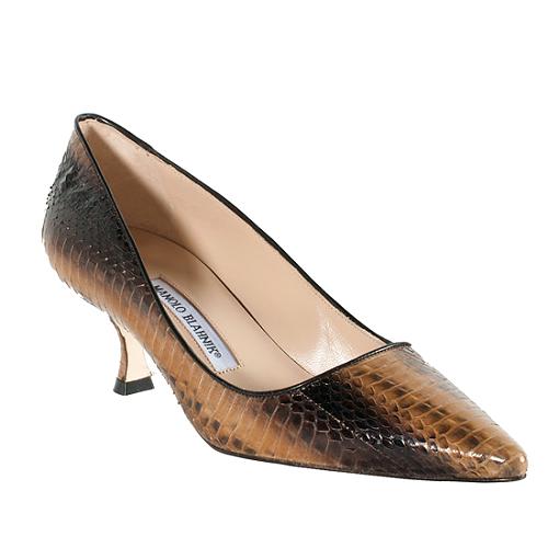 Manolo Blahnik Watersnake Newcio Pumps - Size 8.5 / 38.5