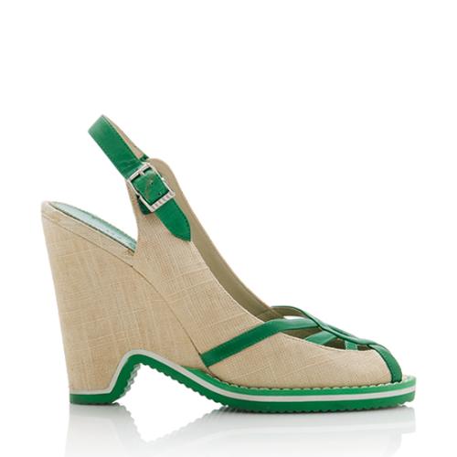 Marc Jacobs Linen Slingback Wedges - Size 6 / 36