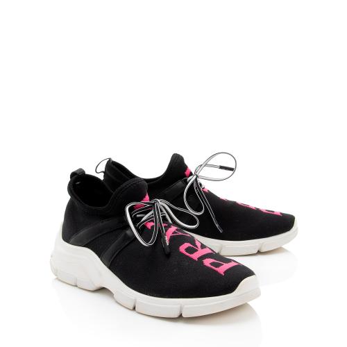 Prada logo knit sneakers best sale