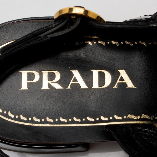 Prada Patent Leather Braided Slingback Sandals - Size 6 / 36