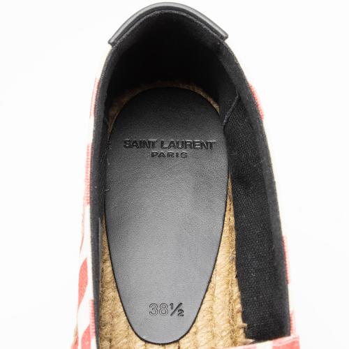 Saint Laurent Canvas Lip Print Espadrilles - Size 8.5 / 38.5