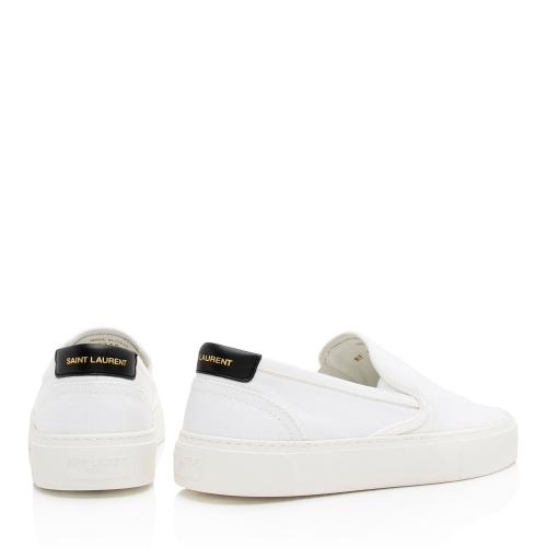 Saint Laurent Canvas Venice Slip On Sneakers - Size 8 / 38