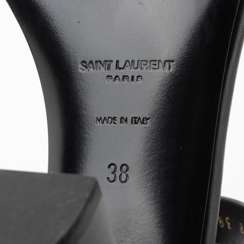 Saint Laurent Leather Cassandra Sandals - Size 8 / 38