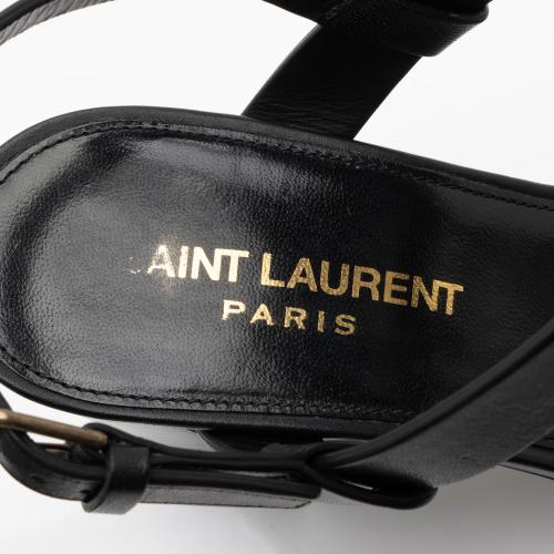 Saint Laurent Leather Cassandra Sandals - Size 8 / 38