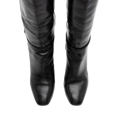 Saint Laurent Leather Jane 90 Knee High Boots - Size 9.5 / 39.5