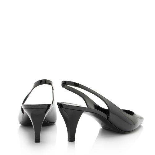 Saint Laurent Patent Leather Carole Slingback Pumps - Size 10 / 40