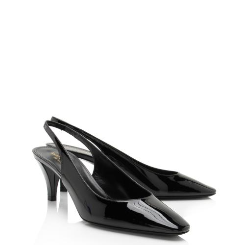 Saint Laurent Patent Leather Carole Slingback Pumps - Size 10 / 40