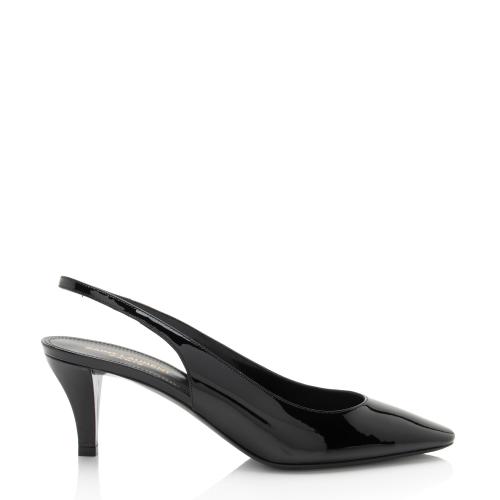 Saint Laurent Patent Leather Carole Slingback Pumps - Size 10 / 40