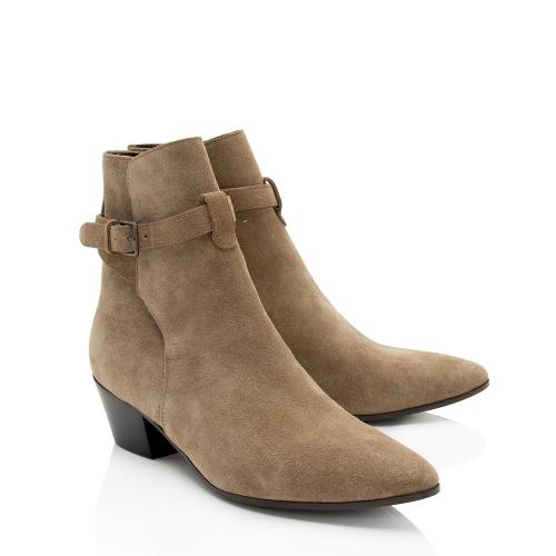 Saint Laurent Suede Wyatt Jodhpur Boots - Size 8.5 / 38.5