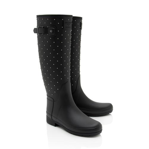 Saint Laurent x Hunter Rubber Studded Rain Boots - Size 6 / 36