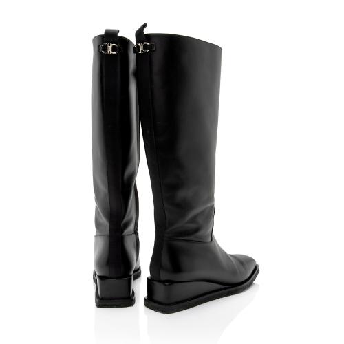 Salvatore Ferragamo Calfskin Wayde Knee High Boots - Size 9 / 39