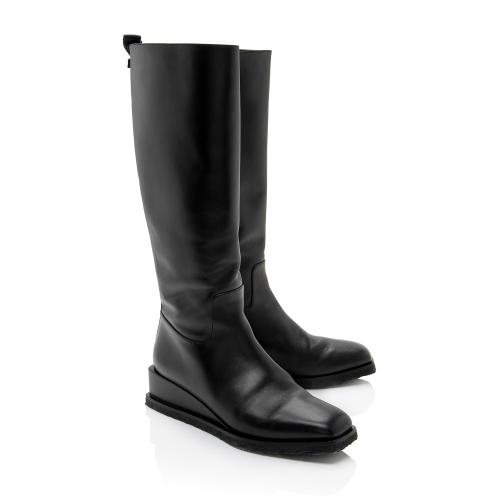 Salvatore Ferragamo Calfskin Wayde Knee High Boots - Size 9 / 39