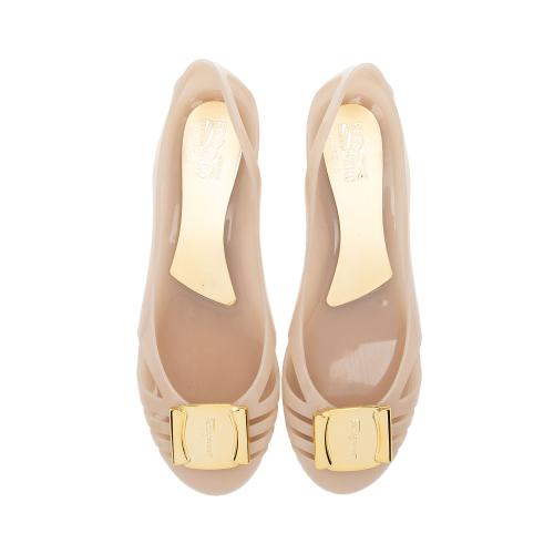 Salvatore Ferragamo PVC Jelly Bermuda Cutout Flats - Size 10 / 40