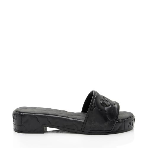 Valentino Rubber Rose Embossed Slide Sandals - Size 6 / 36