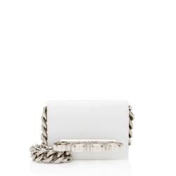 Alexander McQueen Calfskin Four Ring Mini Card Holder On Chain