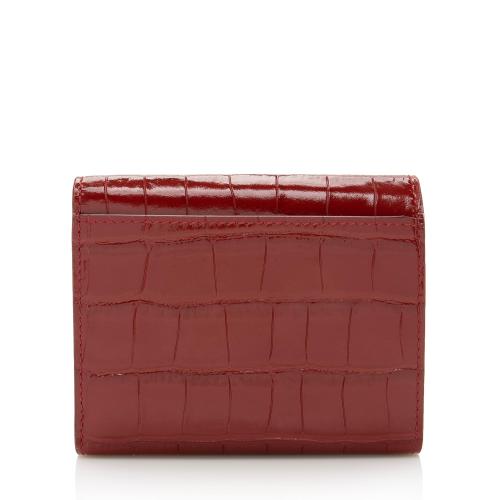 Burberry Embossed Calfskin TB Trifold Compact Wallet