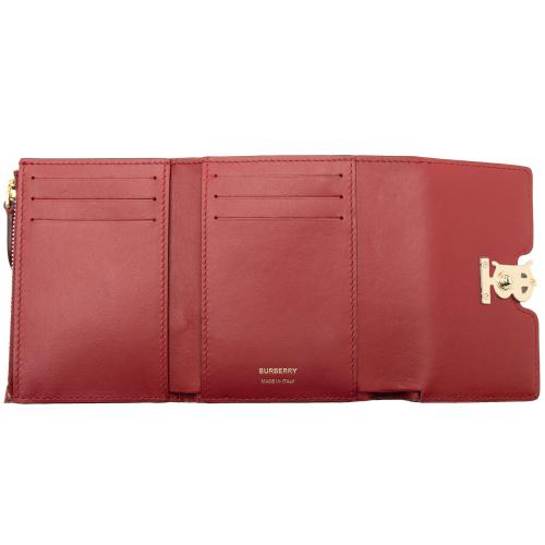 Burberry Embossed Calfskin TB Trifold Compact Wallet