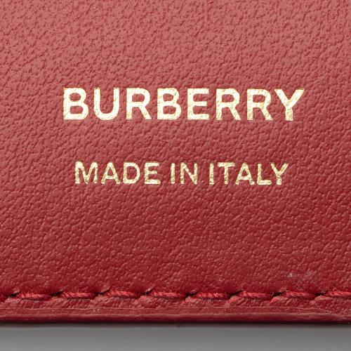 Burberry Embossed Calfskin TB Trifold Compact Wallet