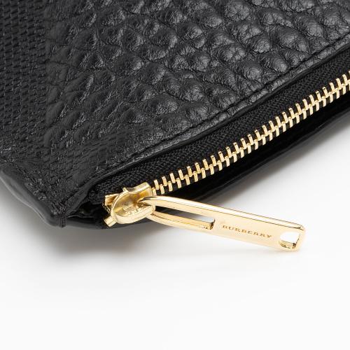 Burberry Embossed Leather Check Peyton Wristlet