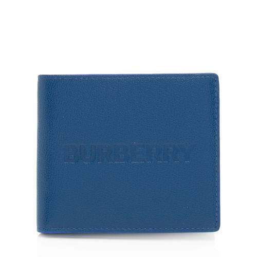 Burberry Embossed Grainy Calfskin Bi-Fold Wallet