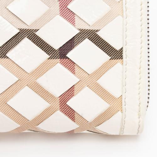 Burberry House Check Woven Zip Around Wallet