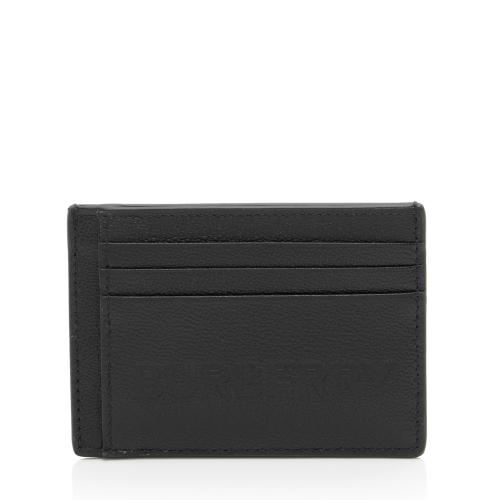 Burberry Leather Money Clip Card Case