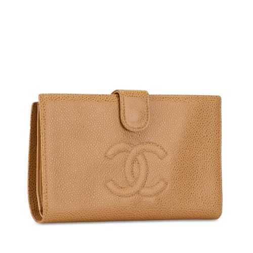 Chanel CC Caviar Leather Long Wallet