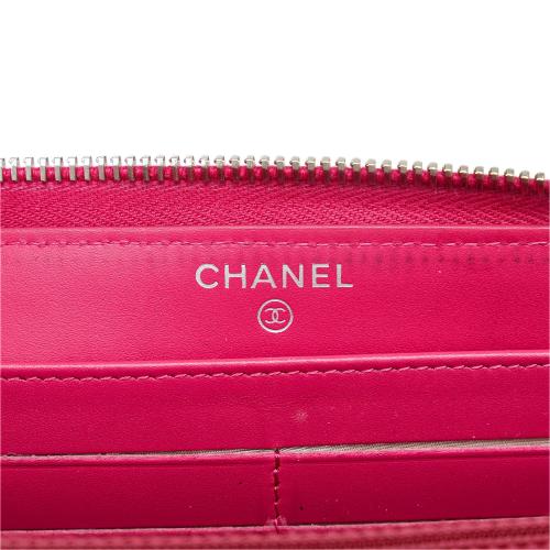 Chanel CC Caviar Zip Around Wallet